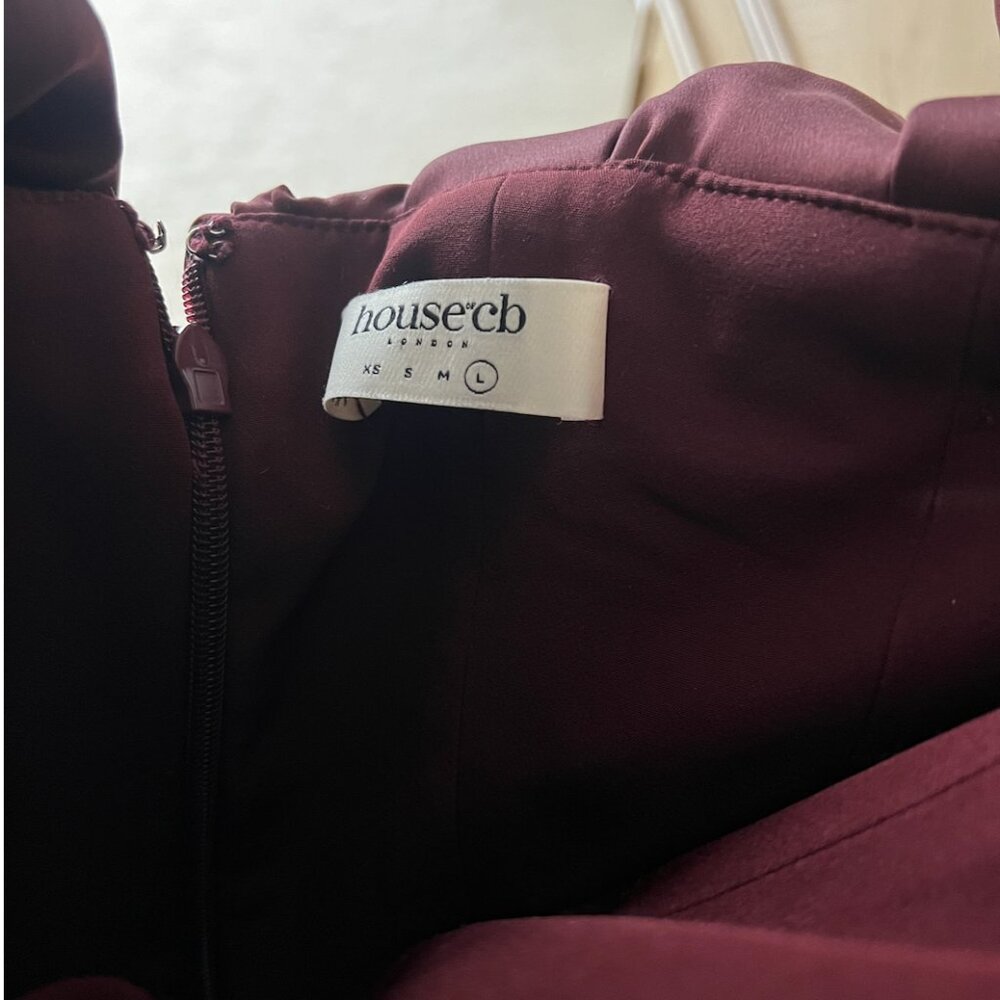 House of CB Selena Dress Wine Color Size Large - Picture 3 of 4